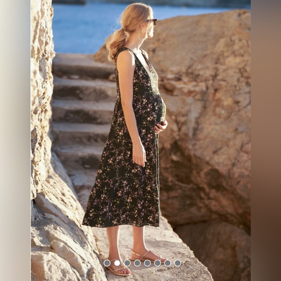 Seraphine Floral Woven Maternity & Nursing Midi Dress - Picture 3 of 7